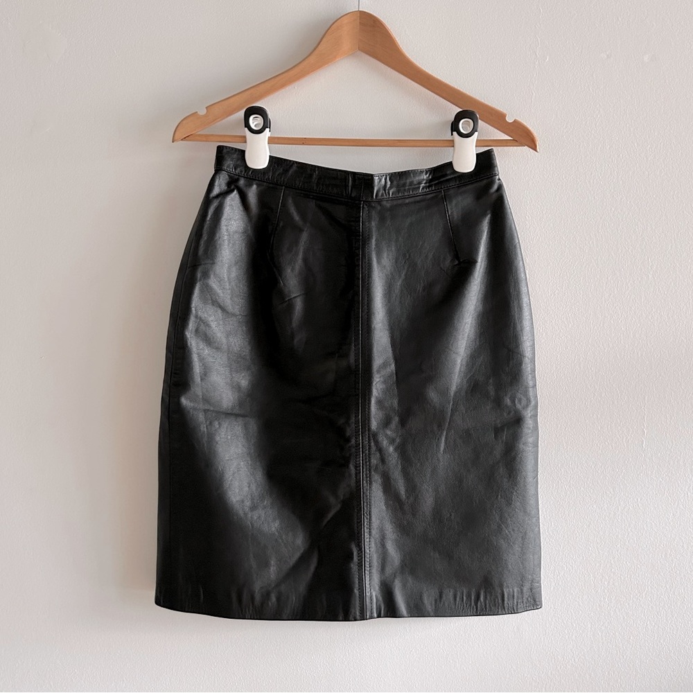 Vintage High Waisted Leather Skirt
